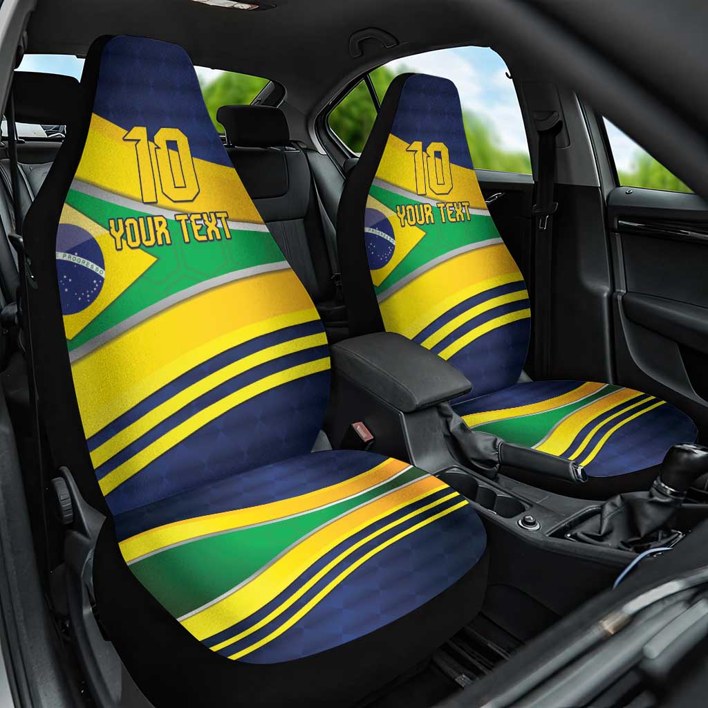 Brazil Football Custom Car Seat Cover Selecao Canarinho Flag Motif