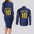 Brazil Football Custom Couples Matching Long Sleeve Bodycon Dress and Long Sleeve Button Shirt Selecao Canarinho Flag Motif
