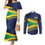 Brazil Football Custom Couples Matching Mermaid Dress and Long Sleeve Button Shirt Selecao Canarinho Flag Motif