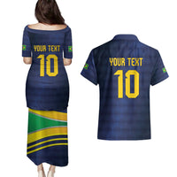 Brazil Football Custom Couples Matching Puletasi and Hawaiian Shirt Selecao Canarinho Flag Motif