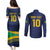 Brazil Football Custom Couples Matching Puletasi and Long Sleeve Button Shirt Selecao Canarinho Flag Motif