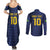 Brazil Football Custom Couples Matching Summer Maxi Dress and Long Sleeve Button Shirt Selecao Canarinho Flag Motif