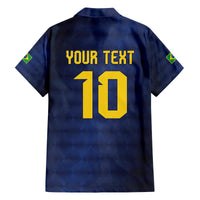 Brazil Football Custom Family Matching Off The Shoulder Long Sleeve Dress and Hawaiian Shirt Selecao Canarinho Flag Motif