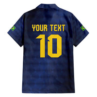 Brazil Football Custom Family Matching Off Shoulder Maxi Dress and Hawaiian Shirt Selecao Canarinho Flag Motif