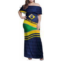 Brazil Football Custom Family Matching Off Shoulder Maxi Dress and Hawaiian Shirt Selecao Canarinho Flag Motif