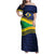 Brazil Football Custom Family Matching Off Shoulder Maxi Dress and Hawaiian Shirt Selecao Canarinho Flag Motif