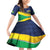 Brazil Football Custom Family Matching Off Shoulder Short Dress and Hawaiian Shirt Selecao Canarinho Flag Motif