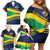 Brazil Football Custom Family Matching Off Shoulder Short Dress and Hawaiian Shirt Selecao Canarinho Flag Motif