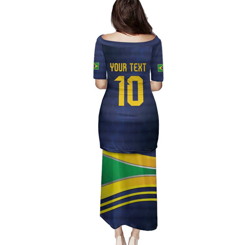 Brazil Football Custom Family Matching Puletasi and Hawaiian Shirt Selecao Canarinho Flag Motif