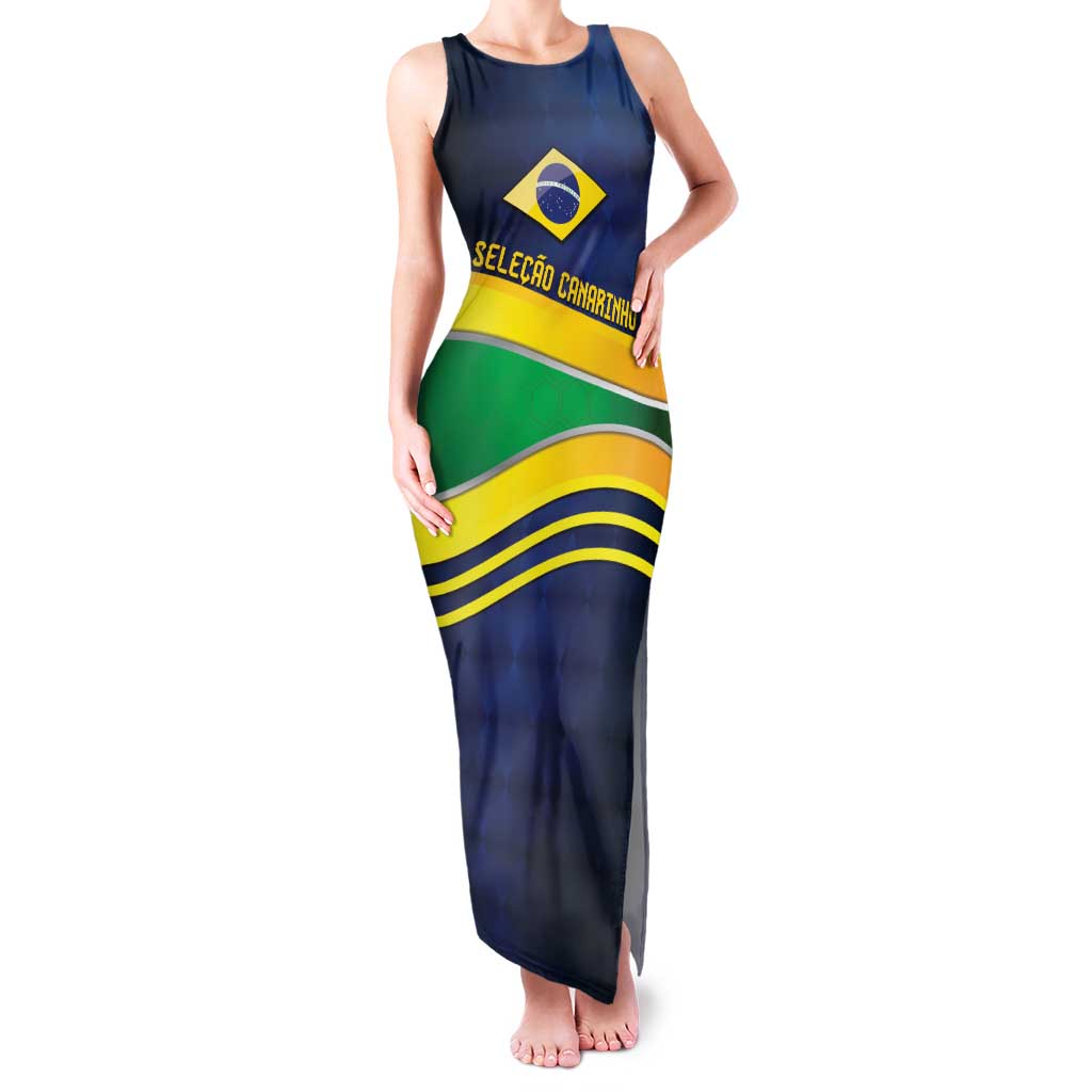 Brazil Football Custom Family Matching Tank Maxi Dress and Hawaiian Shirt Selecao Canarinho Flag Motif