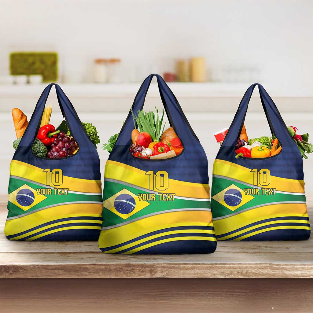 Brazil Football Custom Grocery Bag Selecao Canarinho Flag Motif