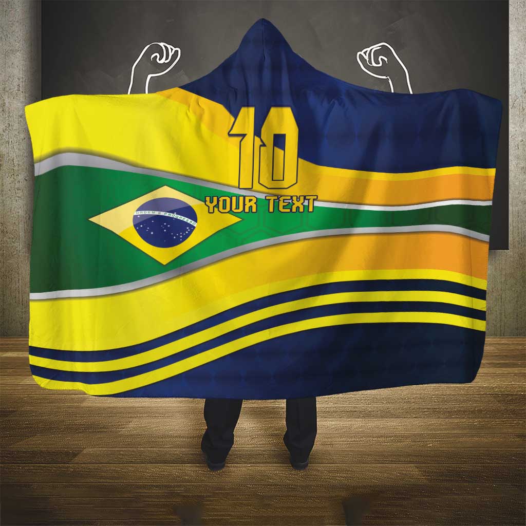 Brazil Football Custom Hooded Blanket Selecao Canarinho Flag Motif