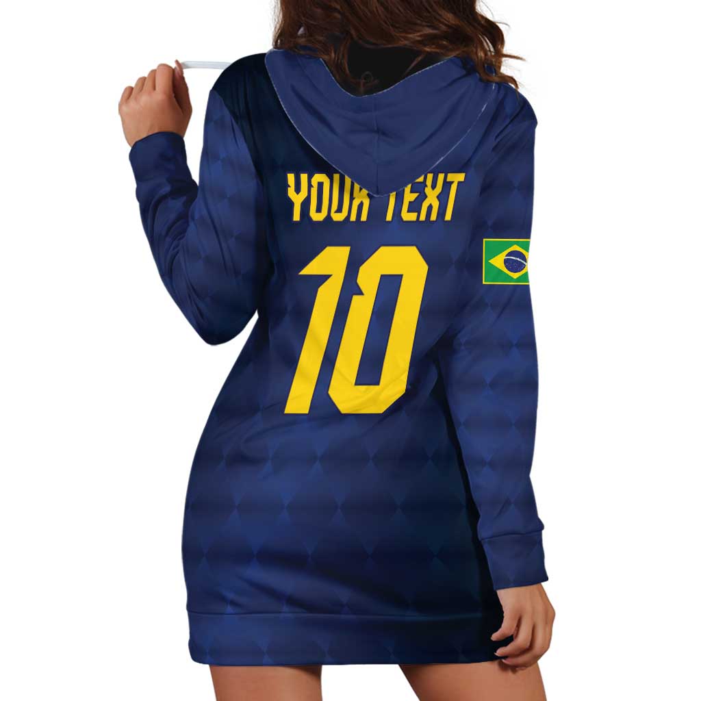 Brazil Football Custom Hoodie Dress Selecao Canarinho Flag Motif