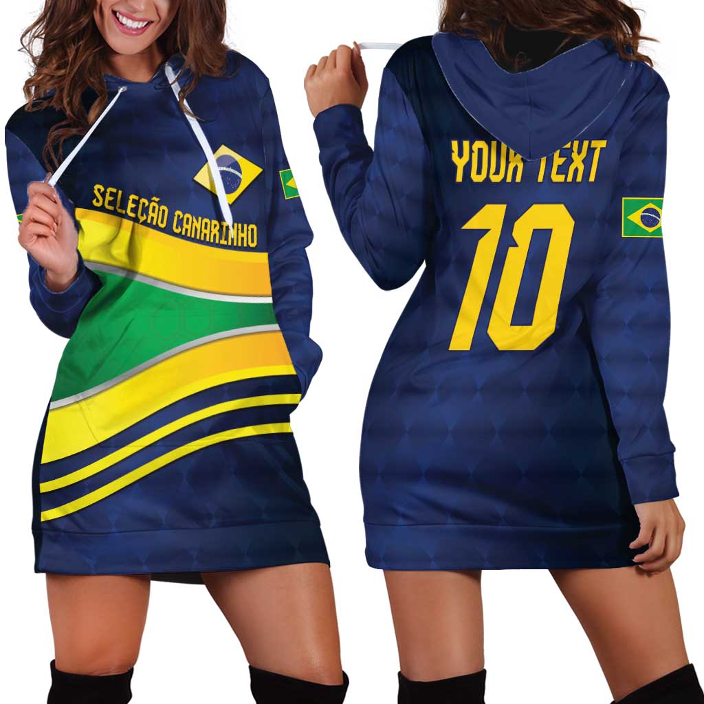 Brazil Football Custom Hoodie Dress Selecao Canarinho Flag Motif
