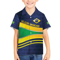 Brazil Football Custom Kid Hawaiian Shirt Selecao Canarinho Flag Motif