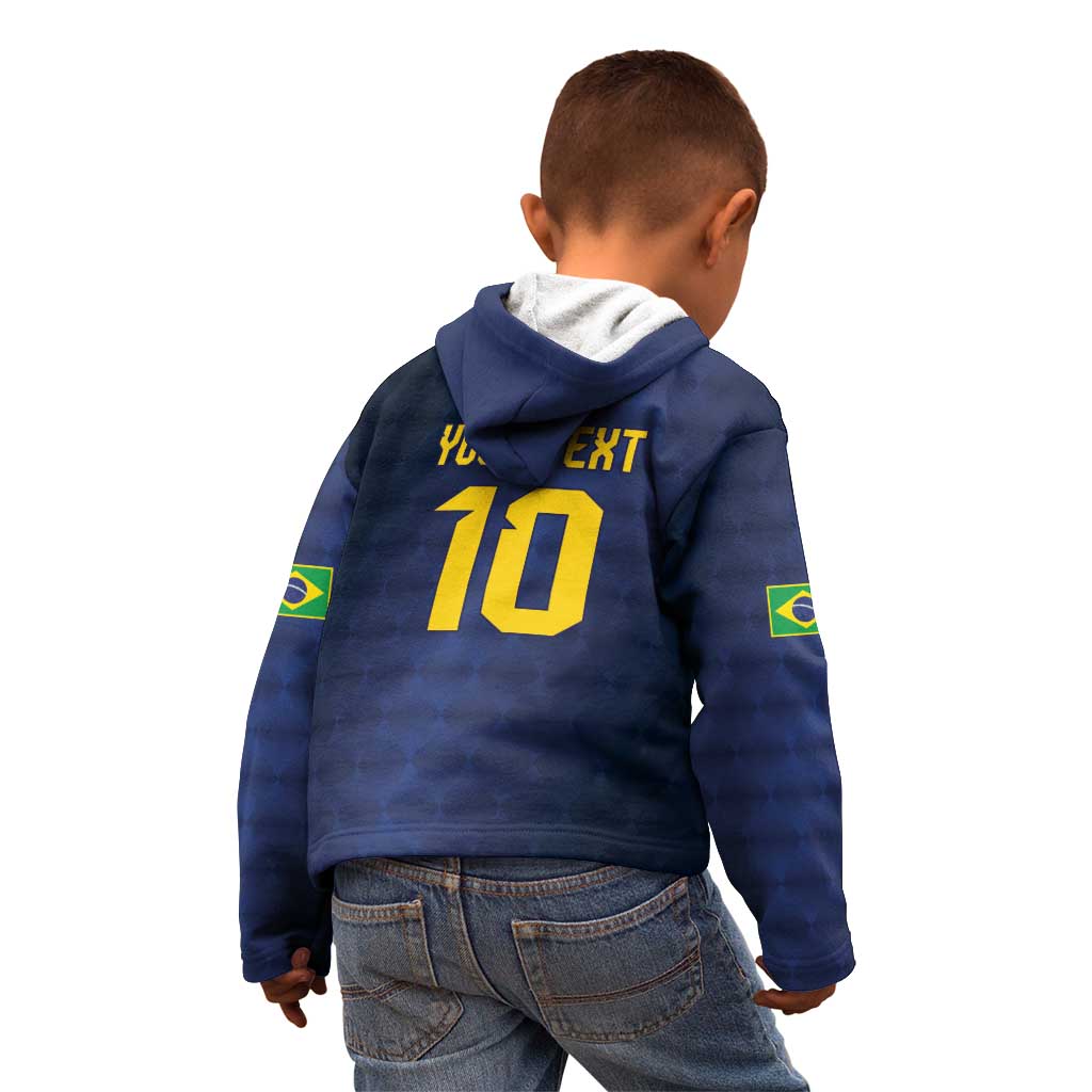 Brazil Football Custom Kid Hoodie Selecao Canarinho Flag Motif