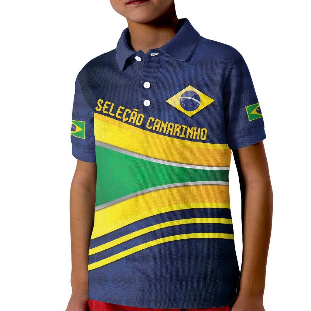 Brazil Football Custom Kid Polo Shirt Selecao Canarinho Flag Motif