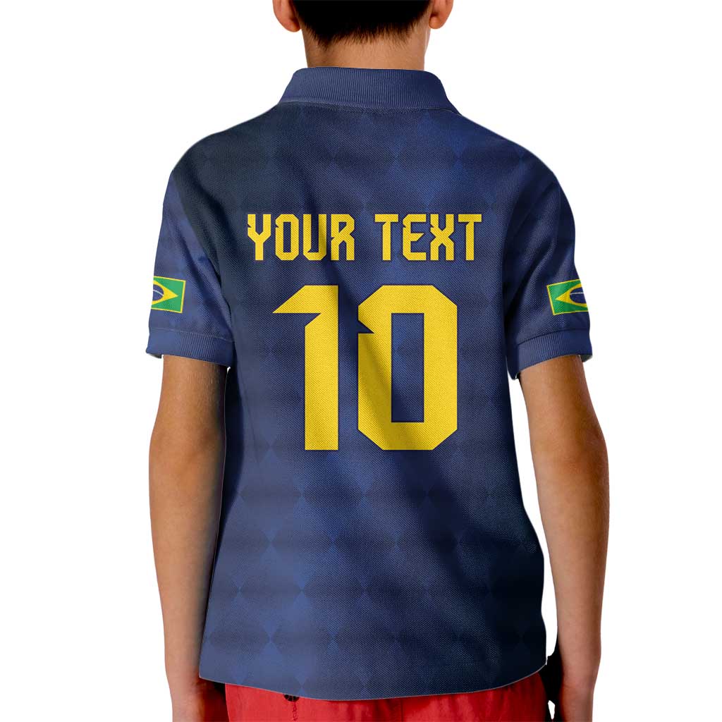 Brazil Football Custom Kid Polo Shirt Selecao Canarinho Flag Motif