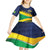 Brazil Football Custom Kid Short Sleeve Dress Selecao Canarinho Flag Motif