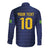 Brazil Football Custom Long Sleeve Button Shirt Selecao Canarinho Flag Motif