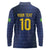 Brazil Football Custom Long Sleeve Polo Shirt Selecao Canarinho Flag Motif