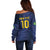 Brazil Football Custom Off Shoulder Sweater Selecao Canarinho Flag Motif