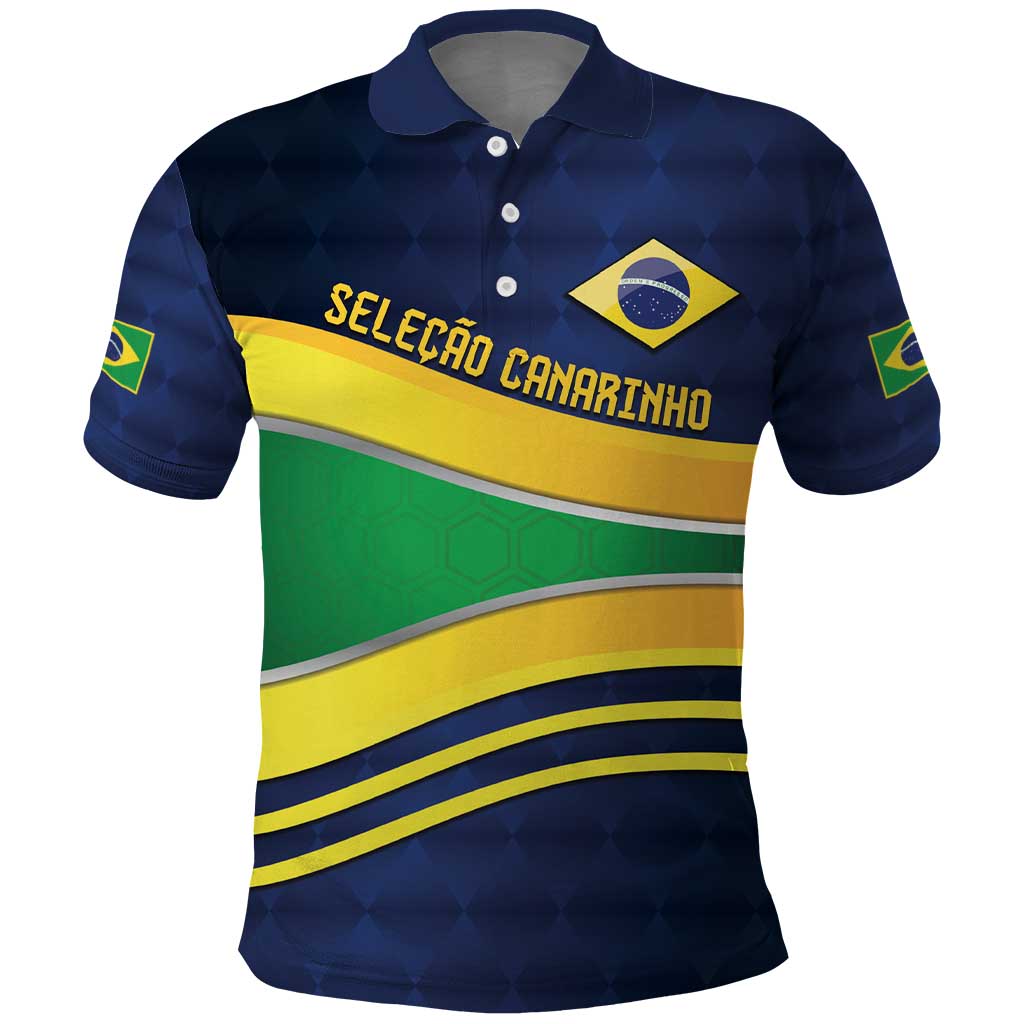 Brazil Football Custom Polo Shirt Selecao Canarinho Flag Motif