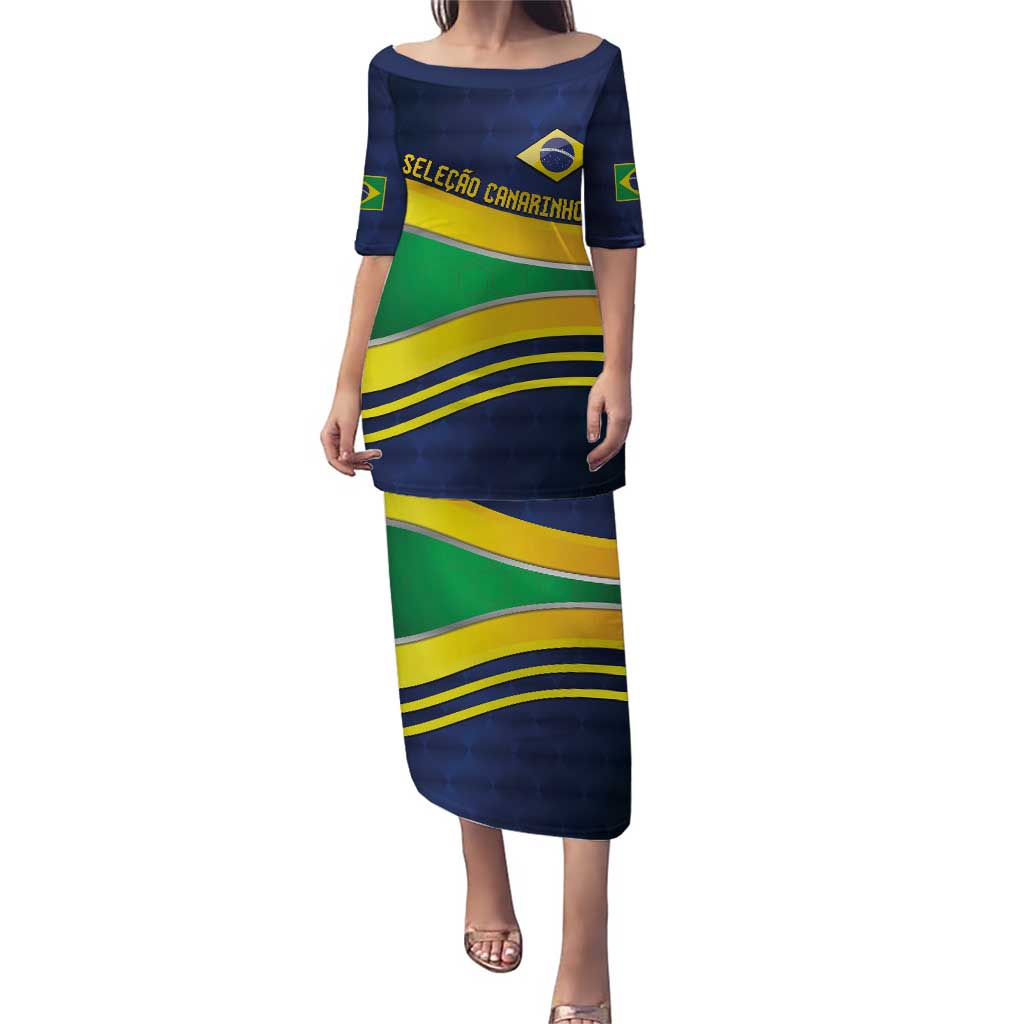 Brazil Football Custom Puletasi Selecao Canarinho Flag Motif