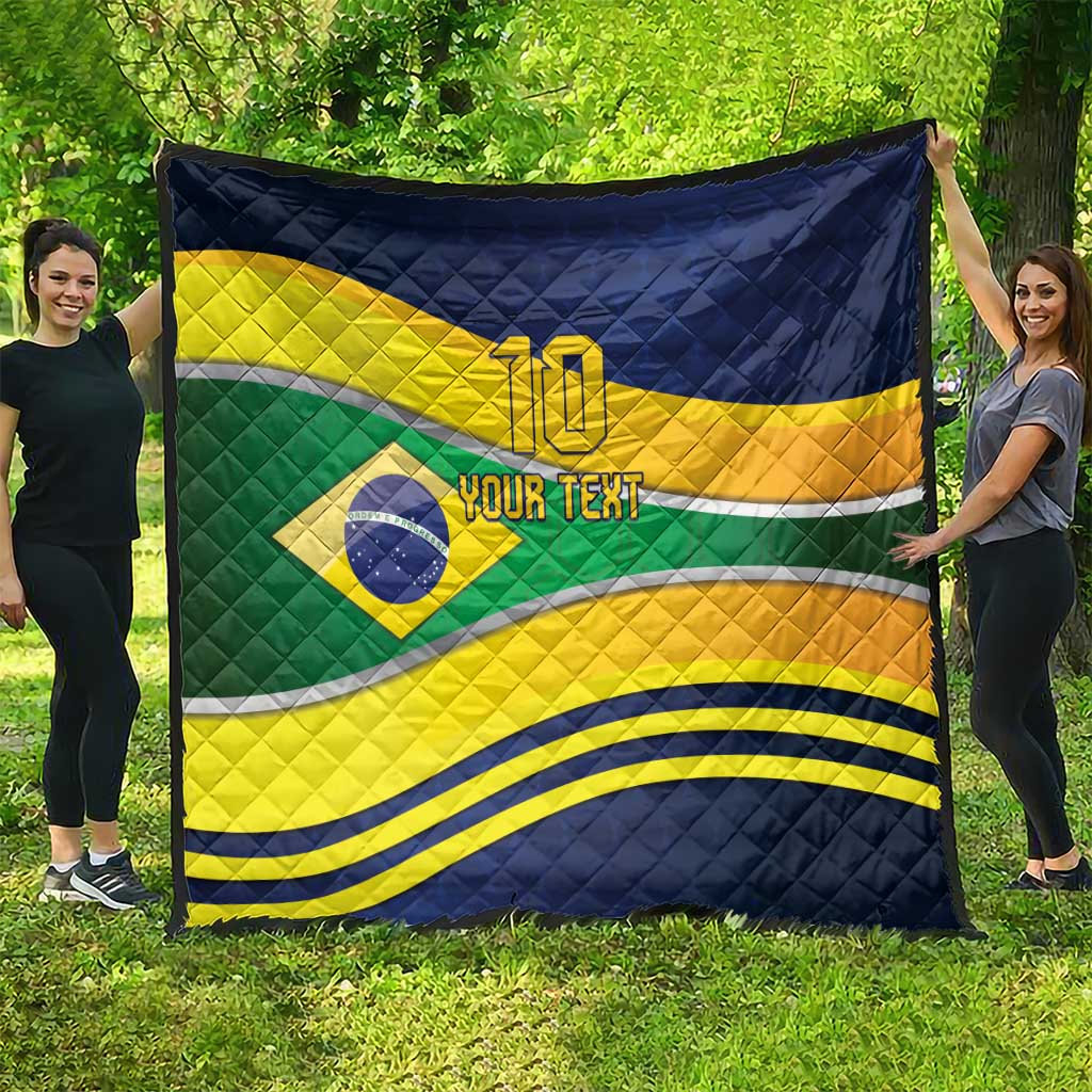 Brazil Football Custom Quilt Selecao Canarinho Flag Motif