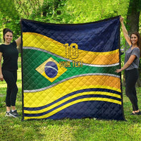 Brazil Football Custom Quilt Selecao Canarinho Flag Motif
