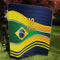 Brazil Football Custom Quilt Selecao Canarinho Flag Motif