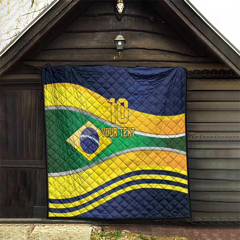 Brazil Football Custom Quilt Selecao Canarinho Flag Motif