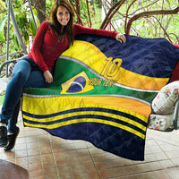 Brazil Football Custom Quilt Selecao Canarinho Flag Motif