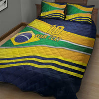 Brazil Football Custom Quilt Bed Set Selecao Canarinho Flag Motif