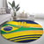 Brazil Football Custom Round Carpet Selecao Canarinho Flag Motif