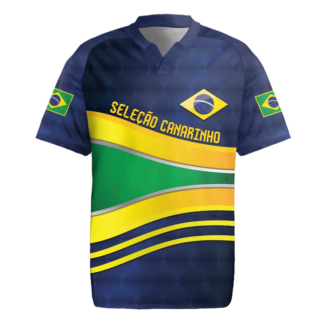 Brazil Football Custom Rugby Jersey Selecao Canarinho Flag Motif