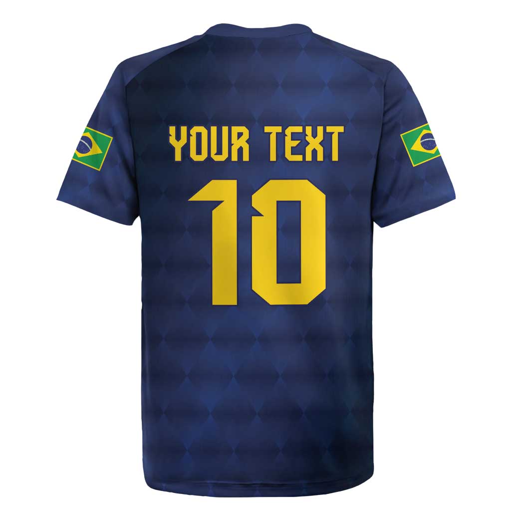 Brazil Football Custom Rugby Jersey Selecao Canarinho Flag Motif
