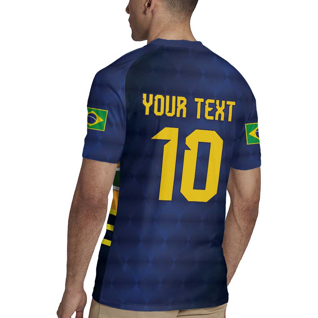 Brazil Football Custom Rugby Jersey Selecao Canarinho Flag Motif