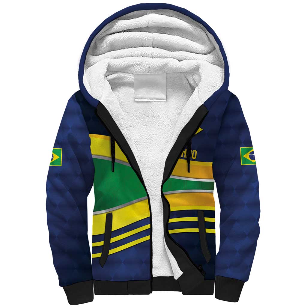 Brazil Football Custom Sherpa Hoodie Selecao Canarinho Flag Motif