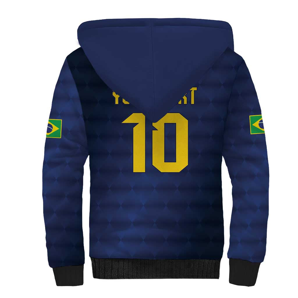Brazil Football Custom Sherpa Hoodie Selecao Canarinho Flag Motif