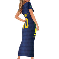 Brazil Football Custom Short Sleeve Bodycon Dress Selecao Canarinho Flag Motif