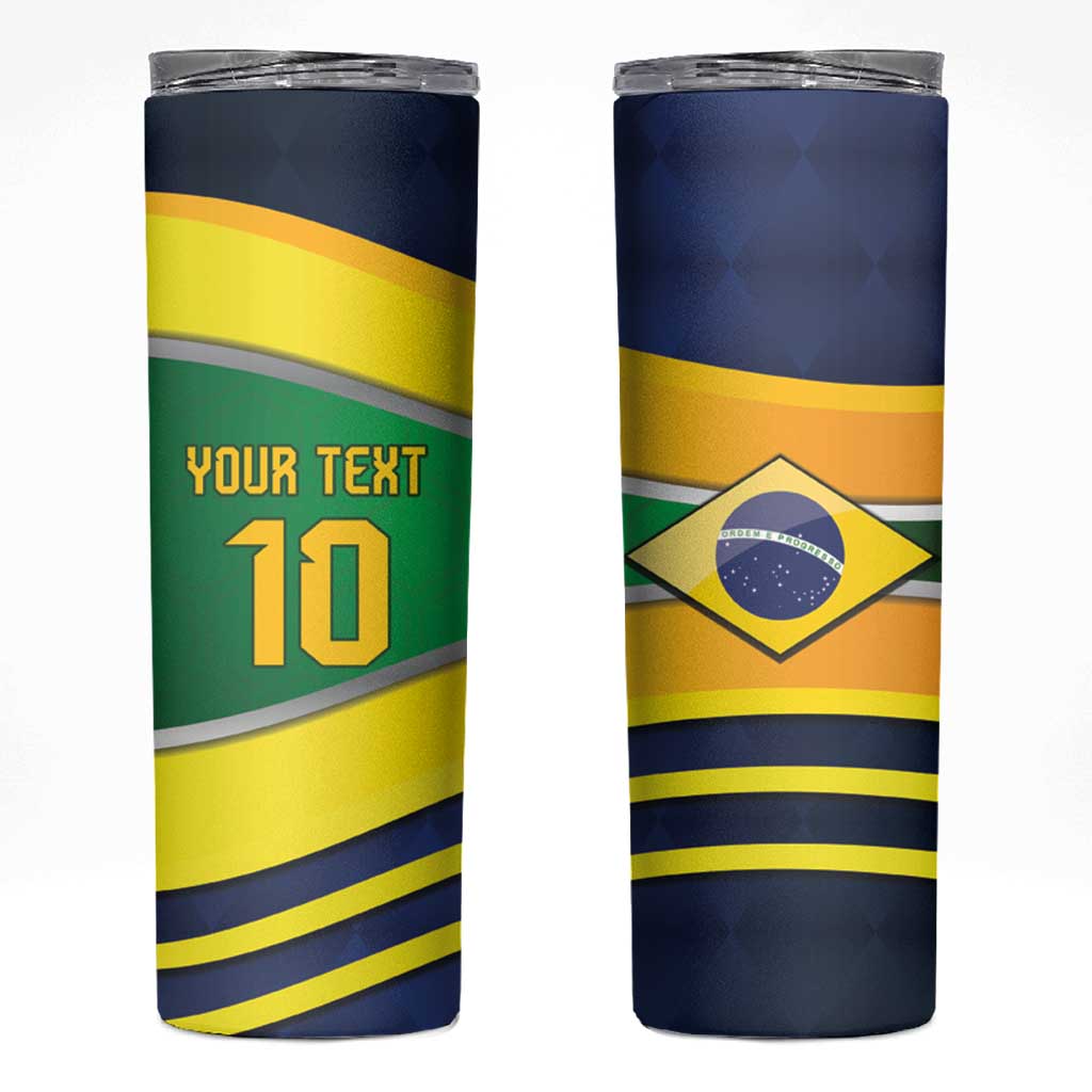 Brazil Football Custom Skinny Tumbler Selecao Canarinho Flag Motif