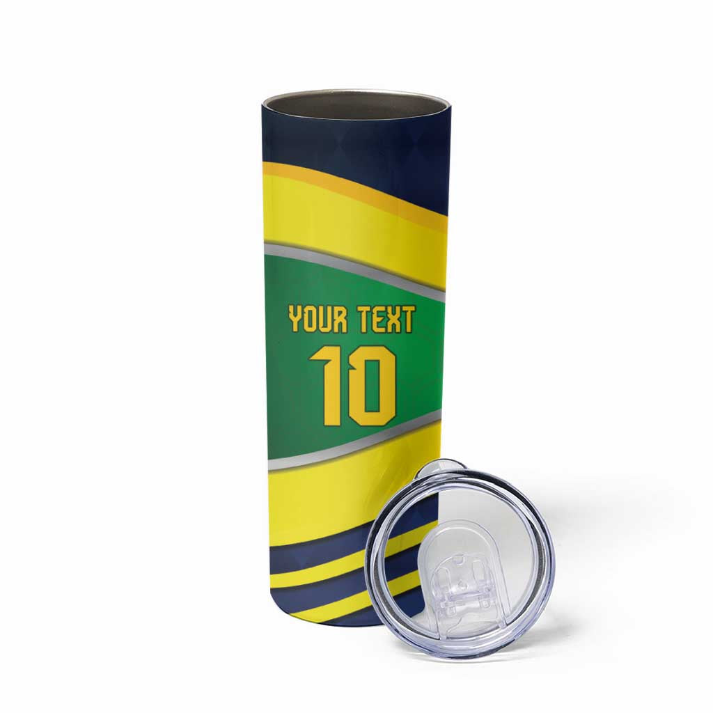 Brazil Football Custom Skinny Tumbler Selecao Canarinho Flag Motif