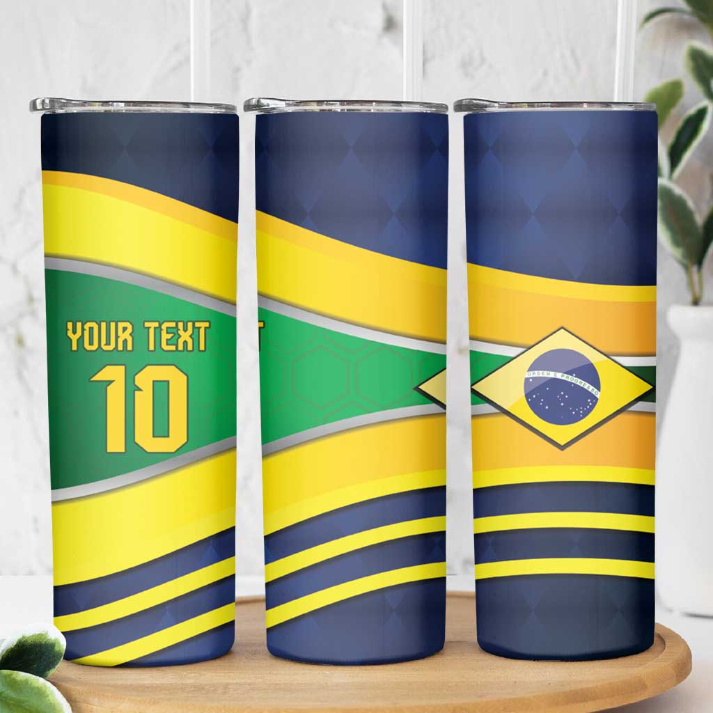 Brazil Football Custom Skinny Tumbler Selecao Canarinho Flag Motif