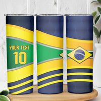 Brazil Football Custom Skinny Tumbler Selecao Canarinho Flag Motif