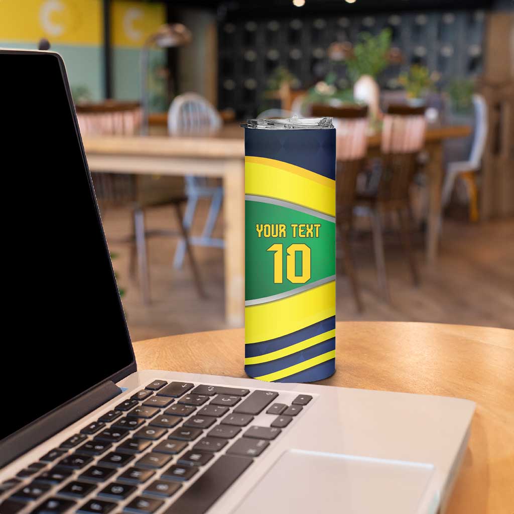 Brazil Football Custom Skinny Tumbler Selecao Canarinho Flag Motif