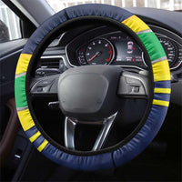 Brazil Football Steering Wheel Cover Selecao Canarinho Flag Motif