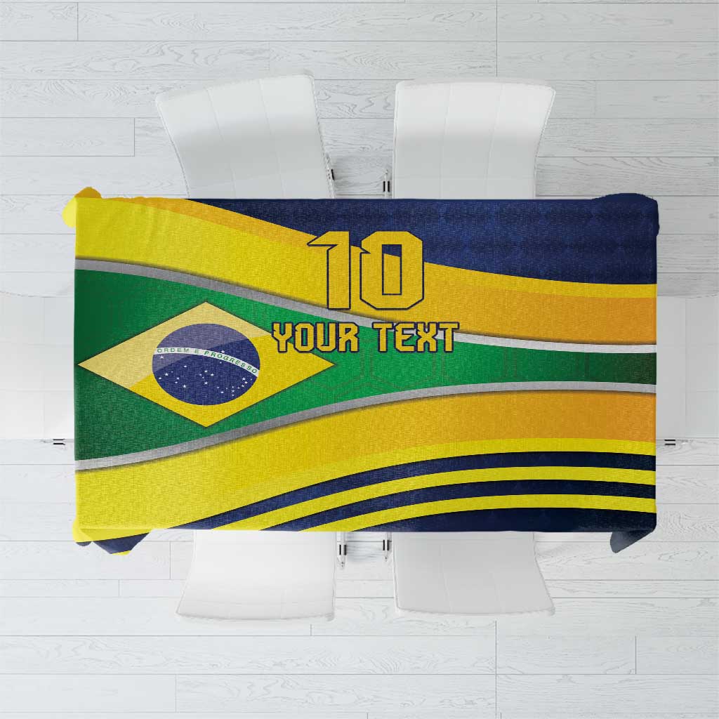 Brazil Football Custom Tablecloth Selecao Canarinho Flag Motif