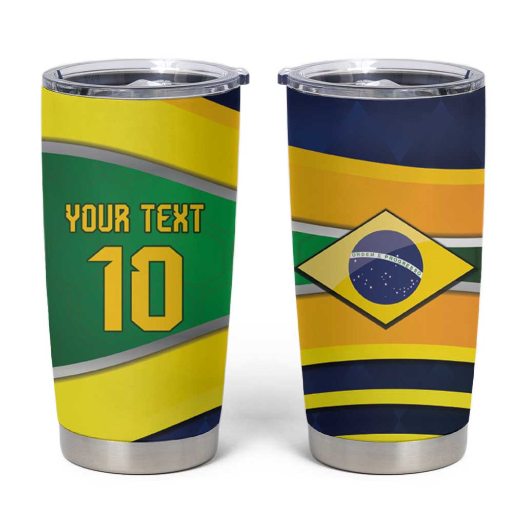 Brazil Football Custom Tumbler Cup Selecao Canarinho Flag Motif
