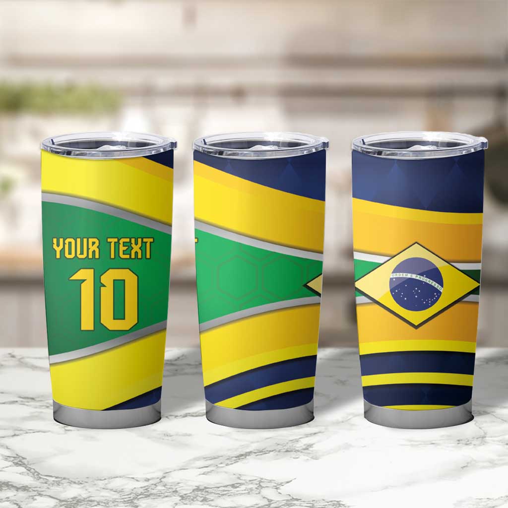 Brazil Football Custom Tumbler Cup Selecao Canarinho Flag Motif